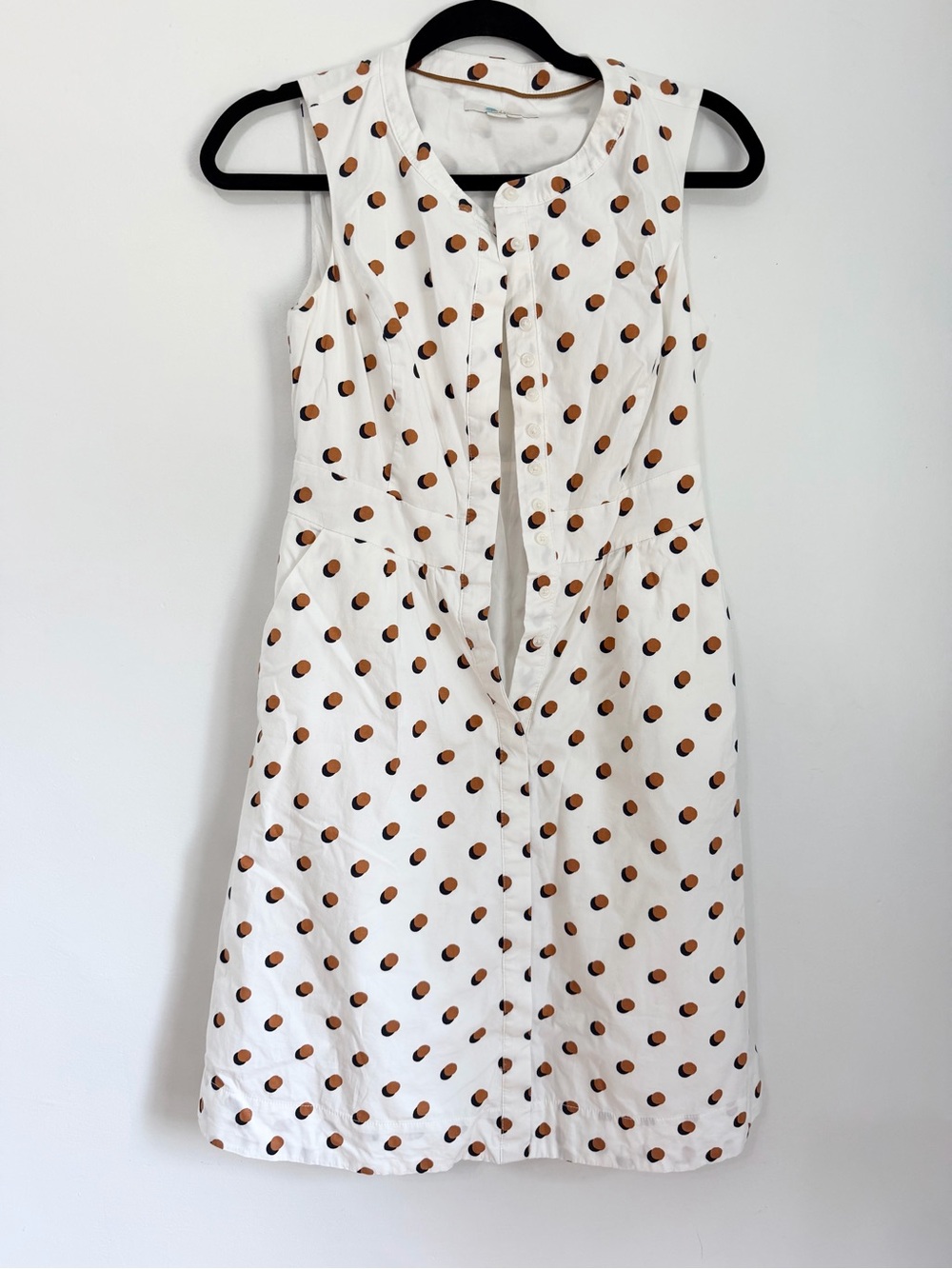 Biden Leila polka dot mini white dress size 2P